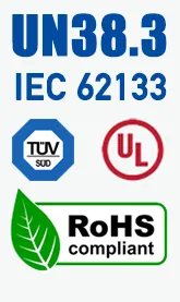 UN38.3 IEC62133 RoHS