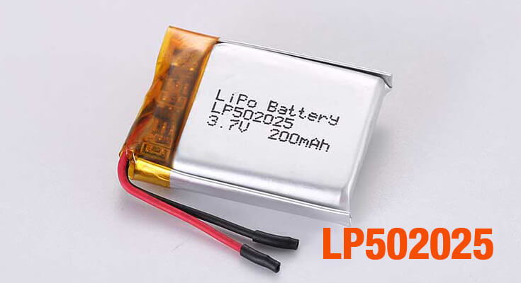 3.7V Rechargeable Li Polymer Battery LP502035 300mAh With Protection  Circuit and Wires