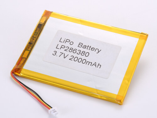 Ultra-Thin LiPo Battery LP286380 3.7V 2000mAh